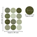 Hoja de pegatinas decorativas 'Thank you' verde oliva, 12 etiquetas redondas, 5cm de diámetro. - Estilo de Agradecimiento Verde Oliva Morandi (A740)