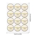 Hoja de 12 pegatinas de agradecimiento japonesas con elegante patrón de ondas doradas para regalos - Estilo Japonés Seigaiha Dorado (A777)