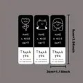 Pegatinas de agradecimiento en inglés para el sellado de cajas de regalo creativas - Ilustración Minimalista en Blanco y Negro (A264)