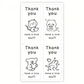 Lindas pegatinas de agradecimiento de animales para sellar cajas de regalo y decorar - Dibujo Lineal Animales Dibujos Animados (A271)