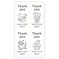 Cuatro lindas pegatinas de agradecimiento en inglés con estrellas y dulces para sellar - Estilo de ilustración lindo dibujado a mano (A274)