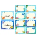 Detailed view of marine animal name labels for kids featuring cute sea creatures - Marine Life Style (A134) / 21cm*15.3cm