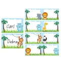 Safari animal name stickers with jungle lion, elephant and monkey patterns for kids - Jungle Animals Style (A132) / 21cm*15.3cm