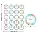 Floral waterproof jar labels dimensions: 10.2x8.3 inch sheet with 2 inch round stickers. - Style A65 (A65) / 21x26cm/Sheet