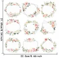 9 decorative watercolor floral blank sticker labels for gift decoration, 22x21.7cm sheet - A143 Garland Style / 22.0cmx21.69cm Sheet