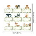 Writable jungle animal name labels with greenery border, 9 different cute patterns - Jungle Animals (A126) / 22cm*21.29cm