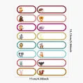 Detailed view of a 15x11cm sheet featuring 16 colorful cartoon animal writable name labels - Animal Cartoon Series (A129) / 16 Pieces/Sheet (15.13cm*11cm)