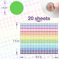 1/4 inch multi-color round dot stickers, 20 sheets self-adhesive labels set - Colorful Classification Dot Sticker (A456) / 13x20.5cm / Multicolor