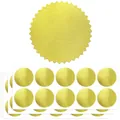 Premium 50mm gold foil gear seal stickers for embossed diplomas, awards and DIY labels - Gold (A613) / 10 Pieces/Sheet (50mm)