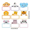 Nine colorful cartoon animal name stickers for school with full sheet dimensions - Animal Series (A128) / 25cmx24.2cm