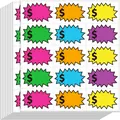 Juego de pegatinas de precios autoadhesivas de colores con forma de estrella y dólar - Multicolor Mezclado (A710) / 24cm*27cm