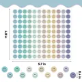 Detailed view showing 4.8x5.7 inch sheet of 0.4 inch colorful smiley face reward stickers. - Creative Smile Face Style (A675) / 12.7*15.2cm/Sheet