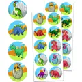 Detailed view of vibrant cartoon dinosaur stickers for kids' creative scrapbooking - Dinosaur Series (A707) / 10 Patches
