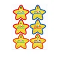 Colorful star-shaped birthday stickers for kids gift decoration and party favors - A749 Style (Red Blue Orange Borders) / 6 Pieces/Sheet (16.5x25cm)