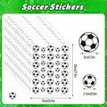 Specifications for waterproof soccer stickers showing 15x20cm sheet and individual sizes - A4 (15x20cm)