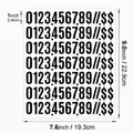 Detailed view of 1-inch waterproof black number stickers for labeling with dimensions - Bold Font Black (A521) / 1 Inch