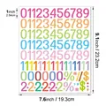 Detailed view of colorful 1-inch number sticker sheet with dimensions 7.6 x 9.1 inches for journaling - Artistic Font Multicolor (A518) / 1 Inch