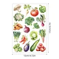 Vista detallada de pegatinas de verduras en acuarela, medidas 12x17cm. - Painted A612 Vegetable