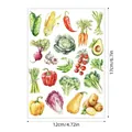 Watercolor vegetable and fruit sticker sheet for scrapbooking measuring 12cm by 17cm - Painted A611 Vegetable / 17*12CM