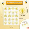 Detailed view of gold foil bee stickers showing 20 pieces and sheet dimensions - Hot Stamping Bee Sticker (A373) / 20 Pieces/Pack (20x16.5cm)