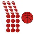 Detailed macro view showing red basketball pattern stickers for sports party favors - Basketball (A185) / 10x13cm