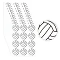 Detailed view of black and white volleyball stickers for sports themed party favors - Volleyball (A188) / 10x13cm