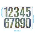 Detailed dimension view of large holographic glitter vinyl number stickers - Reflective Style (A501) / 3 Inch (1 Sheet)