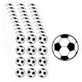 Detail showing circular black and white soccer ball stickers for sports party gifts - Football (A184) / 10x13cm