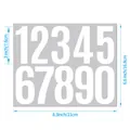 Dimension specifications for large self-adhesive vinyl number stickers for mailbox labeling - White Style (A499) / 3 Inch (1 Sheet)