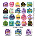 Spanish inspirational cartoon stickers sheet with colorful motivational quotes for planners - Spanish Motivational Cartoon / A392 (20.5x16.8cm)