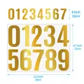 Dimensions detail of 4 inch gold vinyl number stickers for mailbox and organization - Gold Foil Style (A512) / 4 Inch (1 Sheet)
