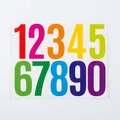 Colorful vinyl number stickers sheet 0-9 for mailbox and organization - Multicolor Style (A497) / 3 Inch (1 Sheet)