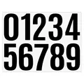 Self-adhesive black vinyl number stickers 0-9 set for mailbox and cargo labeling - Black Style (A509) / 4 Inch (1 Sheet)