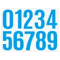 Set of large 3 to 4 inch blue waterproof vinyl number stickers 0-9 for mailbox identification - Blue Style (A516) / 4 Inch (1 Sheet)
