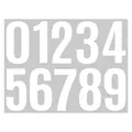 Large 3-4 inch white vinyl number stickers set for mailbox or storage identification - White Style (A510) / 4 Inch (1 Sheet)