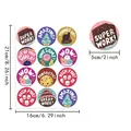 Detailed view of 12 colorful cartoon reward stickers with English motivational phrases - Multiple Cartoon Desserts (A746) / 21cm*16cm/Sheet (ai-12 Pcs/Sheet)