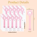 Detailed dimensions and scale of cute pink rabbit long baking stickers for packaging - Pink Cartoon Rabbit Thank You Sealing Sticker / A111 [16.8x12cm]