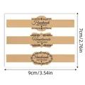 Diagrama dimensional detallado de pegatinas de papel kraft hechas a mano 9x7cm - Pegatinas de Borde de Planta de Tira Larga (A313)