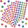 Vibrant laser holographic flower stickers sheets for reward and craft decoration - 6pcs / Multi-color Mixed (C1068A)