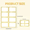 Detailed dimensions for 8-count gold-bordered blank writable name labels sheet - Gold Foil Rounded Border Name Label (A718) / 8 Labels/Sheet