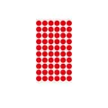 Sheet of 1.3cm red circular self-adhesive dot stickers for color coding and marking - A463 / 10x16cm / Red