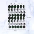 Moon phase round decorative stickers on a 15x21.5cm sheet for planners - Moon Phase Series(A68) / 15x21.5cm / Black