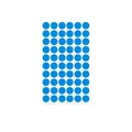 1.3cm blue circular color stickers for coding and labeling on white background sheet - A465 / 10x16cm / Blue