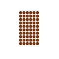 Sheet of 1.3cm brown circular self-adhesive dot stickers for color coding and marking - A470 / 10x16cm / Brown