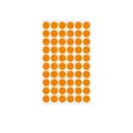 1.3cm orange round dot stickers on white self-adhesive backing sheet - A471 / 10x16cm / Orange