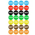 Detail view of weekly 7-day color-coded round stickers for food rotation and management - Day of Week Label (A619) / 11.3*19.5cm / Multicolor Set