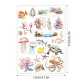 Watercolour marine life sticker sheet measuring 12x17cm for DIY scrapbooking - A658 (Deep Sea Fish) / 17x12cm/Sheet