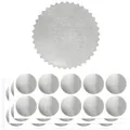 Premium 50mm silver serrated seal stickers for embossing, gold foil DIY certificate labels - Silver (A614) / 10 Pieces/Sheet (50mm)