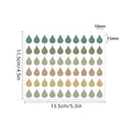 Detailed dimensions of colorful teardrop index stickers for file organization and labeling. - A601 / 13.5x11.5cm (60 Pieces) / Morandi Multi-color (Teardrop Shape)