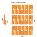 Detailed dimensions and layout of orange P-type waterproof cable labels on A4 sheet. - Orange (A720) / 30 Pieces/Sheet